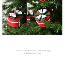 Christmas Tree Ornaments Cute Present Box Ornaments Hanging Decorations For Home - Watermelon Red - View 4