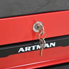 Rolling Metal Tool Chest With 4 Drawers, 20-Inch Sharpening Tool Chest With Ball-Bearing Drawer Slides, Steel Tool Storage Box Organizer, Red And Black