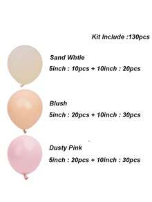 130pcs Pink Blush Beige Balloon Garland Arch Kit Kids Girl Baby Shower Decoration Birthday Party Baptism Christening Wedding Decor - As Picture - View 3