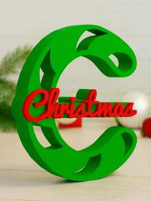 1 pezzo Ornamento natalizio personalizzato con nome, cartello a forma di lettera a bastoncino di zucchero stampato in 3D, decorazione natalizia invernale con testo personalizzato, regalo natalizio, decorazione da scrivania rossa e bianca, forniture per decorazioni invernali per la casa - Multicolore - Visualizzare 6