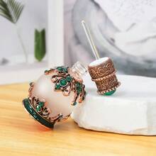 1pc 15ml Middle Eastern Style Glass Globe Bottle, Jewelry Design Fragrance/Essential Oil Refillable Decor Bottle, Elegant Home Decor Accessory, Vanity Decoration, Hand Wash Only, Refillable And Reusable, Women's Personal Care Item, Chic Fragrance Storage Bottle, Sophisticated Decor, High-End Quality, Fashionable Cosmetic Accessory, Lightweight And Portable Travel Refill Bottle (Empty Bottle Only)