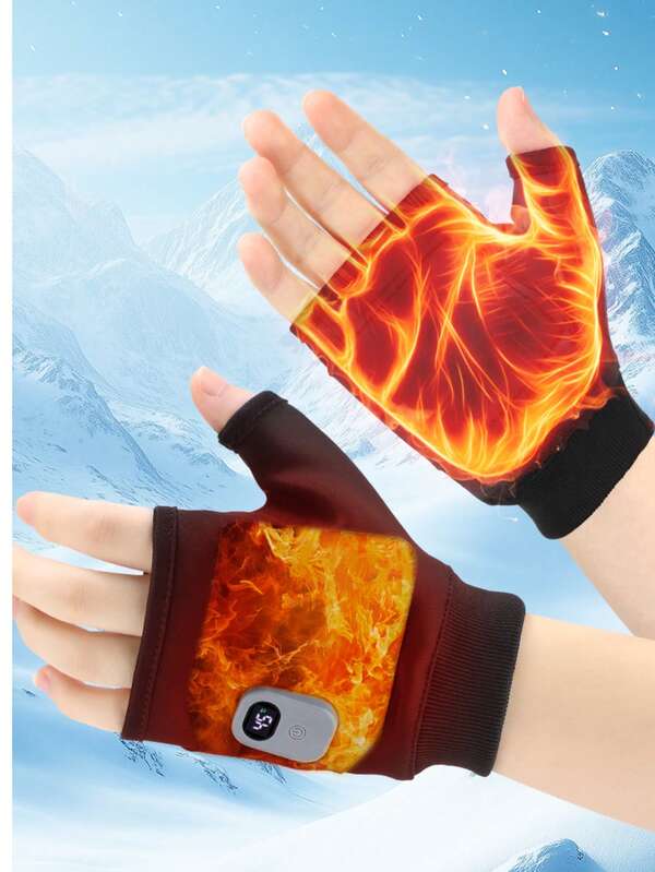 Unisex USB Heated Gloves, With Three Adjustable Temperature Settings, Equipped With A Built-In 1800mAh Battery. Ideal For Both Outdoor And Indoor Warmth, And Perfect As Winter Gloves For Laptops