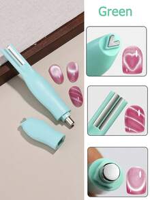 3-In-1 Heart-Shaped Cat Eye Nail Art Magnet, With Heart Line & Snake Skin Pattern, French Manicure UV Magnetic Stick, Professional DIY Nail Salon Essential Tool - Multicolor - View 13