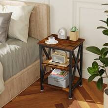 Mesa Auxiliar, Mesa De Noche Moderno, Pequena Mesa De Centro Buró Para Recámara Mesa De Noche Minimalista Mesa Auxiliar Mesa Para Jardín Mesa De Centro Mesa Auxiliar Madera Moderna Mesa De Centro Mesa De Noche Con Estante Mesas Auxiliares - Granate - Ver 5