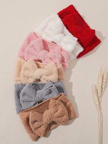 3pcs/Set Autumn/Winter New Plush Velvet Baby Headbands, Cute Bow Infant Headwraps, Solid Color Fashionable Baby Hair Accessories