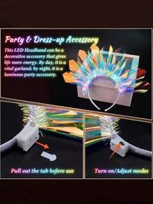 1 szt. Kreatywna, kolorowa, podświetlana opaska LED, dodatek na imprezę, Halloween, Boże Narodzenie, występ sceniczny