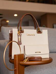 Handbag And Crossbody Kit With Adjustable Strap, Tote Shoulder Bag, New Model With Wallet - 巧克力棕 - 查看 1