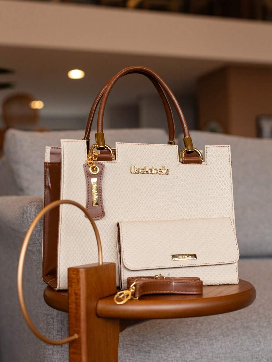 Handbag And Crossbody Kit With Adjustable Strap, Tote Shoulder Bag, New Model With Wallet - 巧克力棕 - 查看 1