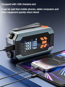 1 件 150PSI 5000A 启动器带空气压缩机，5 合 1 功能数字汽车轮胎充气机跳线盒电池组，适用于 10L 汽油或 8.0L 汽油的便携式汽车电池充电器