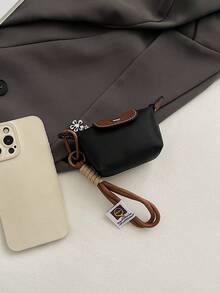 Túi đeo chéo mini bằng da PU bạch kim thời trang mới cho nữ, túi đeo chéo mini, móc khóa đa năng, túi đeo chéo mini, túi đeo chéo mini, móc khóa, quà tặng cho điện thoại, mặt dây chuyền điện thoại - màu đen - Xem 7