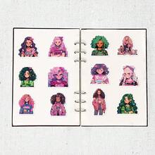 50PCS Ins Style Dopamine Dressing Girl Stickers Aesthetic Decals Laptop Notebook Phone Case Suitcase Water Cup Decoration Sticker Scrapbook Supplies Scrapbook Stationery - Multicolor - View 7