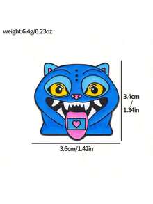 1pc New Badge, Cartoon Style Metal Badge Pendant, Emoticon, Pin, Brooch, DIY Button Craft - Multicolor - View 9