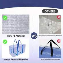 Heavy-Duty Extra Large Moving Bags With Zipper Closure - Extra Large Moving Totes, Stackable Storage Bags For Moving, Storage, Dorm, Travel - Reusable Packing Boxes Alternative - College Apartment Essentials (Blue), Durable Carrying Handles, Sturdy Handle Design, Dorm Organization, Reinforced Handles, Frequent Travelers - 2 cái - Xem 6