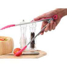 Zing Silicone And Stainless Steel Tongs Kitchen Utensils In Different Colour Options - Red - View 4