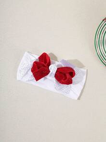 1pc Christmas Ribbon Bow Elastic Nylon Polka Dot Baby Headband Hair Accessories Set - Multicolor - View 17