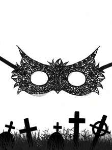 2 个性感黑色蕾丝眼罩、万圣节服装派对面具化妆舞会道具、万圣节派对用品、派对道具、万圣节气氛用品、恶搞装扮装饰、合身、装扮舞会、面具派对 - 彩色 - 查看 8