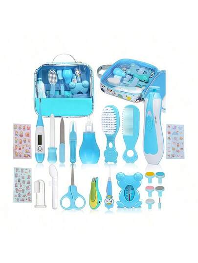 23 piezas Kit para el cuidado del bebé de Baby Health & Grooming Care Kit , Ear-Picking Spoon, Nail Clippers, Comb Brush & More, Youngsters Shower Gift,Baby Nail Clippers for Girls And Boys 0