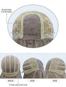 alicegarden Tóc giả ren trán 4 * 1, Tóc giả ren trán xoăn, Tóc giả dài xoăn màu vàng óng, rẽ ngôi giữa, dài 30 feet, Tóc giả tự nhiên và chân thực để sử dụng hàng ngày. - Vàng - Xem 8