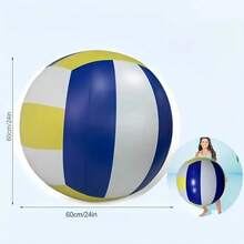 1/2 piezas Voleibol inflable gigante - Material de PVC duradero, diseño vibrante en azul y amarillo, adecuado para reuniones familiares, piscina, fiestas en la playa, juegos al aire partidos de voleibol, fácil de inflar, colores mixtos vibrantes, accesorio de deportes al aire libre, entretenimiento para fiestas en la piscina, diseño dinámico, inflado conveniente, aplicable para fiestas acuáticas, fiestas de vacaciones, accesorios para fiestas temáticas de deportes - Multicolor - Ver 8