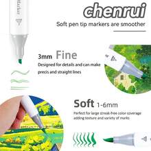 Chen Rui 48/60/80/120/168/180 Colors Dual Tip Art Markers Sketch Pens Brush & Chisel Permanent Marker Pens With Base & Outline Markers Drawing Supplies Kit Perfect For Artist Adults Anime Coloring Sketching Illustrations And Card Making Gift For Christmas New Year Back To School- Refillable