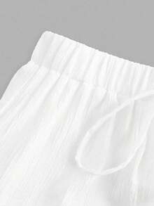 Women's Summer Casual Vacation White High Waist Pleated A-Line Skirt, Elegant Versatile Beach Party Maxi Skirt Spring - White - View 3