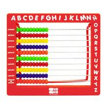 Ábaco Didáctico Multifuncional en Rojo Intenso ZIN ZIN-0081, Juguete Educativo de Conteo, Matemáticas y Abecedario (Unidad, Decena, Centena), Herramienta de Aprendizaje Temprano para Niños y Niñas, Material Escolar y Preescolar - Rojo - Ver 2