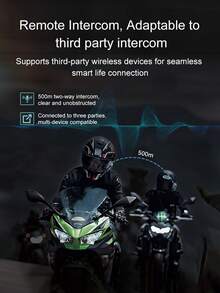 2 piezas Casco de motocicleta Y12 Pro con intercomunicador Bluetooth 5.4, auriculares impermeables con altavoz inalámbrico de intercomunicación a manos libres de 500m - Multicolor - Ver 7
