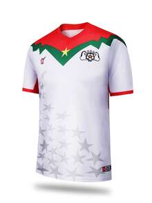 ODMYONO Koszulka FBF męska i damska z dekoltem w serek, krótki rękaw, sportowa, studencka, letnia koszulka piłkarska szybkoschnąca - Biały - Zobacz 3