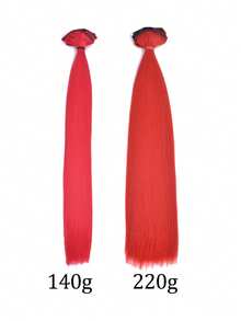 Extensii de păr sintetice lungi și drepte cu clips, 22 inch, 16 clipsuri, 220 g, clipsuri în perucă pentru temperaturi ridicate, pentru femei - Multicolor - Vizualizare 9