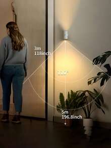 3 Lighting Modes Magnetic Rechargeable LED Night Light - Motion Sensor Wall Lamp, Suitable For Indoor Entryway, Bedside, Desk, Wardrobe And More - Beige - View 5