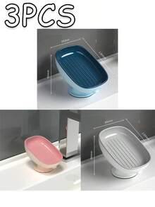 Leichte und luxuriöse Seifenaufbewahrungsbox, mit starken Saugnäpfen, die stabil und langanhaltend sind, und einem integrierten Ablaufdesign, geeignet zum Aufbewahren von Seife im Badezimmer