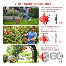 Cortacésped Eléctrico Inalámbrico de Mano 3 en 1, Desbrozadora de Césped Portátil 24V con 2 Baterías y 3 Cuchillas de Corte, Cortadora de Césped Telescópica para Césped Jardín Cortar Ramas - Tipo de Enchufe B USA (110-127V) - Ver 3
