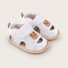 Infant Sandals, 3-6-9 Months Breathable Mesh Slippers, 1 Year Old Anti-Collision Anti-Slip Cartoon Walking Shoes - White - View 8