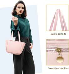 Bolsa del Almuerzo,Lonchera termica para mujeres y hombres,con 2 cubiertos (cucharas y tenedores),Adecuado para Trabajo, Campamento, Picnic, Salida - Marrón - Ver 3