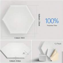 12pcs Self-Adhesive Acoustic Foam Panels, 12x10 Inches, High Density 339.51LB/M², Sound Absorbing Insulation Decorative Tiles, No Nails Wall Decor, Multi-Purpose For Valentine's Day, Home, Study, Office, Classroom, Christmas & New Year Decoration, Photo Display, Message Board, Creative New Year Gift - Multicolor/A - View 3