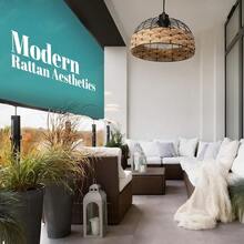 Large Metal Rope Light Shade, Retro Black Lamp Shade With Jute Rope Lamp Shades Ceiling, Rattan Lampshade, Pendant Lampshades For Ceiling Lights, Living Rooms, Kitchen, Bedroom, Hallways - Black - View 5