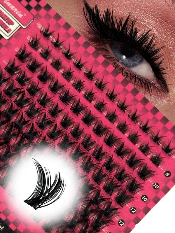 108 szt. rzęs D Curl Cluster Faux Mink Fake Eyelashes Individual Lashes Natural Look Lashes Fluffy Soft Crossed Dramatic Cluster Lashes DIY Eyelash Clusters Piękne opakowanie odpowiednie na prezenty świąteczne