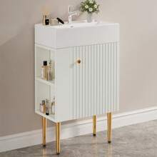 Bathroom Furniture Washbasin With Vanity Unit 55 Cm, Vanity Unit, Small Guest Bathroom Furniture, White