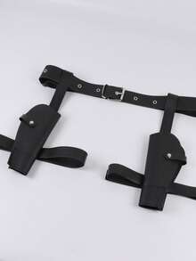 Unisex Gun Holster, Adventurer Spy Lara Costume Belt, Accessory Halloween Cosplay Prop - A - View 9