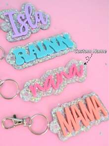 1pc Customized Backpack Tag With Cute Bow | Name Tag | School Label | Lunch Bag Tag | Women Backpack Label | Kids Keychain | Diaper Bag Tag