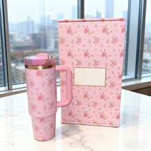 L.O.V.E.Shack Tumbler Water Bottle, Leak-Proof Travel Mug, Suitable For Coffee, Cold Drinks And Daily Use - Hoàng hôn hồng - Xem 4