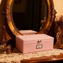 Gucci Pink Floral Sweet Jewelry/Cosmetics/Jewelry Storage Box, Large Capacity, Sweet And Retro, A Gift For Friends Or Family, A Gift For Festivals And Anniversaries