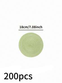 1/4/6/12pcs Bohemian Style Woven Placemats, Round Solid Color Dining Table Mats For Kitchen, Bowls, Cups, Suitable For Holidays, Parties, Birthdays, Vintage, Countryside, Outdoor, Home Decor, All Seasons - Green - View 32