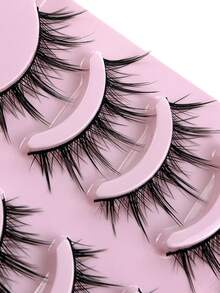5 Pairs Manga Lashes Full Strip New Natural Wispy Soft False Eyelashes Daily Dating Makeup DIY Eyelashes Lash Clusters,Eye Lash Clusters,Individual Eyelashes,Lashes,Fake Lashes - Spiky Manga Lashes - View 3