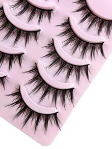 5 Pairs Manga Lashes Full Strip New Natural Wispy Soft False Eyelashes Daily Dating Makeup DIY Eyelashes Lash Clusters,Eye Lash Clusters,Individual Eyelashes,Lashes,Fake Lashes - Spiky Manga Lashes - View 5