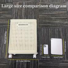 带轮可折叠洗衣篮 - 耐用塑料可折叠储物箱，便携式多隔层衣物收纳篮，适用于浴室、卧室和洗衣房的储物整理箱，穿孔设计，易握手柄，洗衣房洗衣篮 - 彩色 - 查看 3