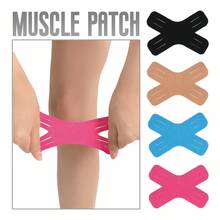 20 件装多色 X 型膝盖肌肉贴，马拉松跑步运动膝盖肌肉贴，锻炼健身肌肉贴健身房配件膝盖支撑运动护膝健身房护膝 - 彩色 - 查看 2