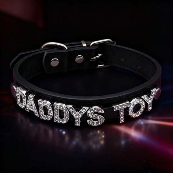 1pc Red & Black Sexy Lingerie Accessory Letter Choker, Gothic Style DIY Choker, Custom Adult Couple Sexy Tool, Party Club Jewelry Gift