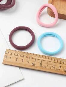 50 Dây buộc tóc cơ bản co giãn cao nhiều màu sắc thời trang mùa thu đông dành cho bé gái, phù hợp với mọi dịp trong mọi mùa (Màu sắc ngẫu nhiên), Dây buộc tóc đuôi ngựa, Dây thun buộc tóc, Dây thun buộc tóc, Dây buộc tóc, Dây buộc tóc - Nhiều màu - Xem 4