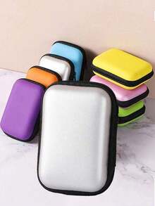 1PC Portable Mini Storage Bag, Mobile Phone Charger Data Cable Organizer Bag, Zipper Around Box Wallet, USB Charger Headphone Organizer, Portable Hard Drive Earphone Case USB Charger Headphone Organizer, Portable Hard Drive Earphone Case Power Bank Travel Portable Charger Charger Case School College Headphone Case Cable Bag Electronic Bag Power Bank Charger - 彩色 - 查看 9